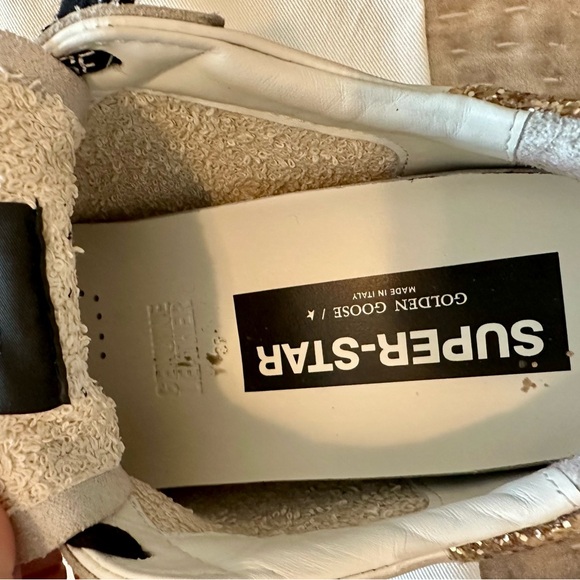 Golden Goose White and Silver Sneakers - Picture 5 of 12